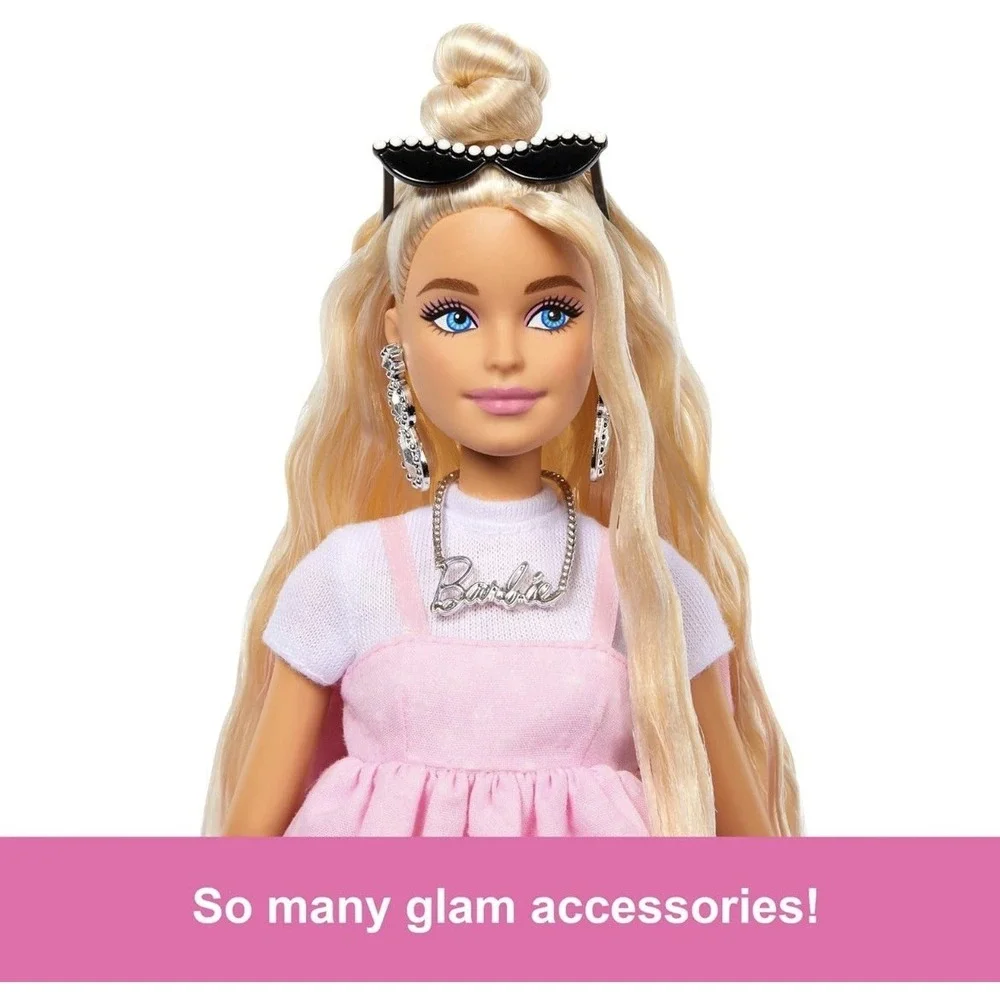 Barbie Deluxe Style Doll #3 in Barbiecore Outfit Blond Hair in Top Knot BRANDNEW